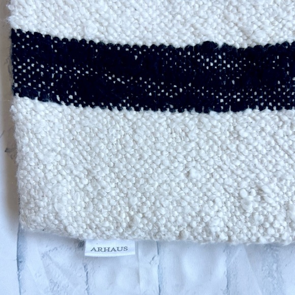 Arhaus cream and black cotton pillow cover - Picture 3 of 8